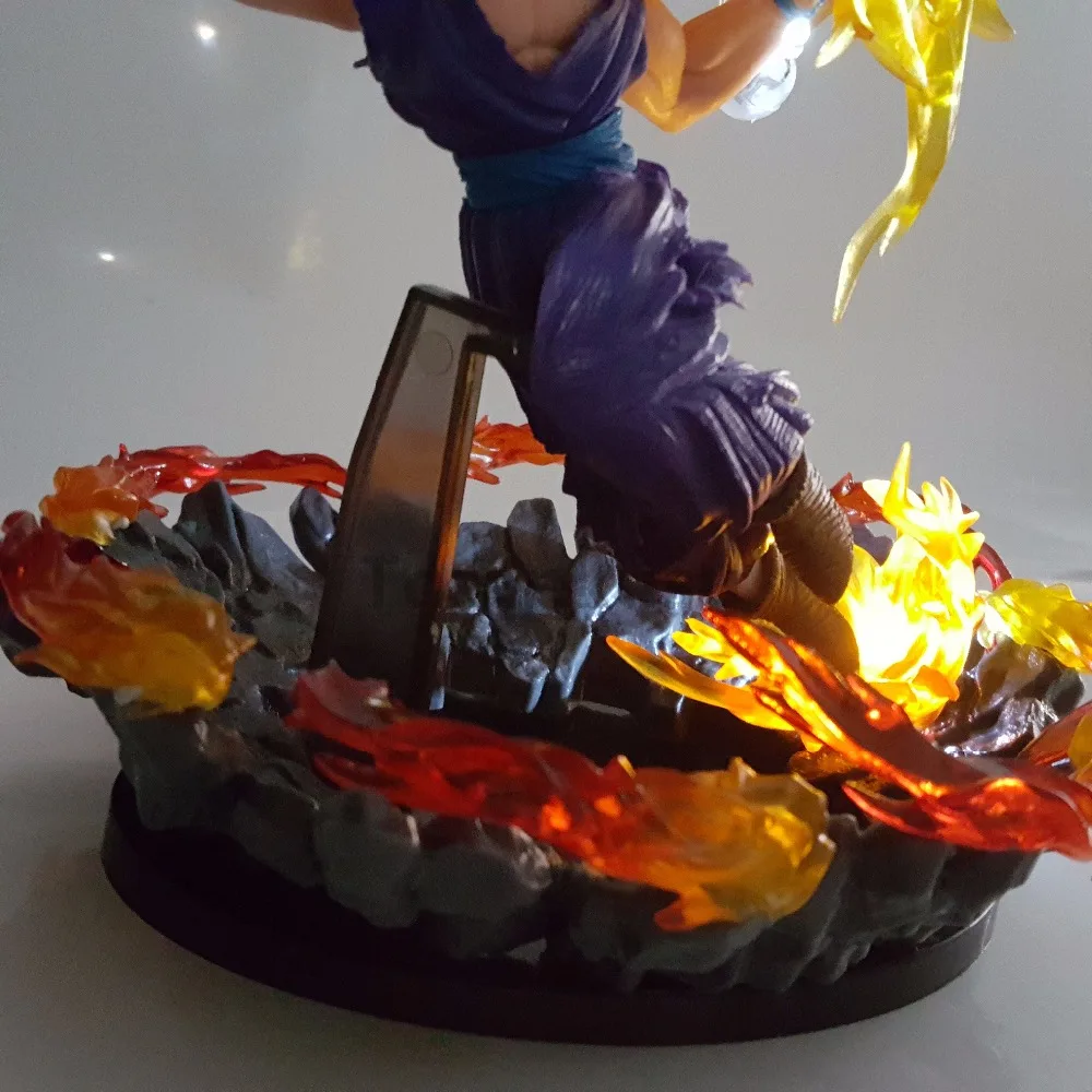 Dragon Ball Z Gohan Super Saiyan Fire Fist ПВХ фигурки, светодиодный светильник, аниме Dragon Ball Super Son Gohan фигурка DBZ игрушка