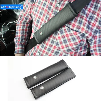 

2 pcs New Excellent car carbon fiber cloth case for alfa romeo 159 147 156 Stelvio giulietta mito Automobile safety belt sheath