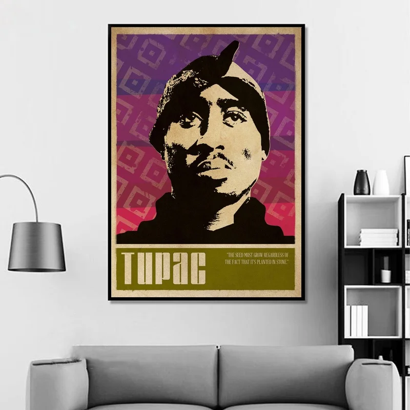Плакат музыкальной певицы Tupac Постер в стиле хип хоп/рэп настенная живопись со