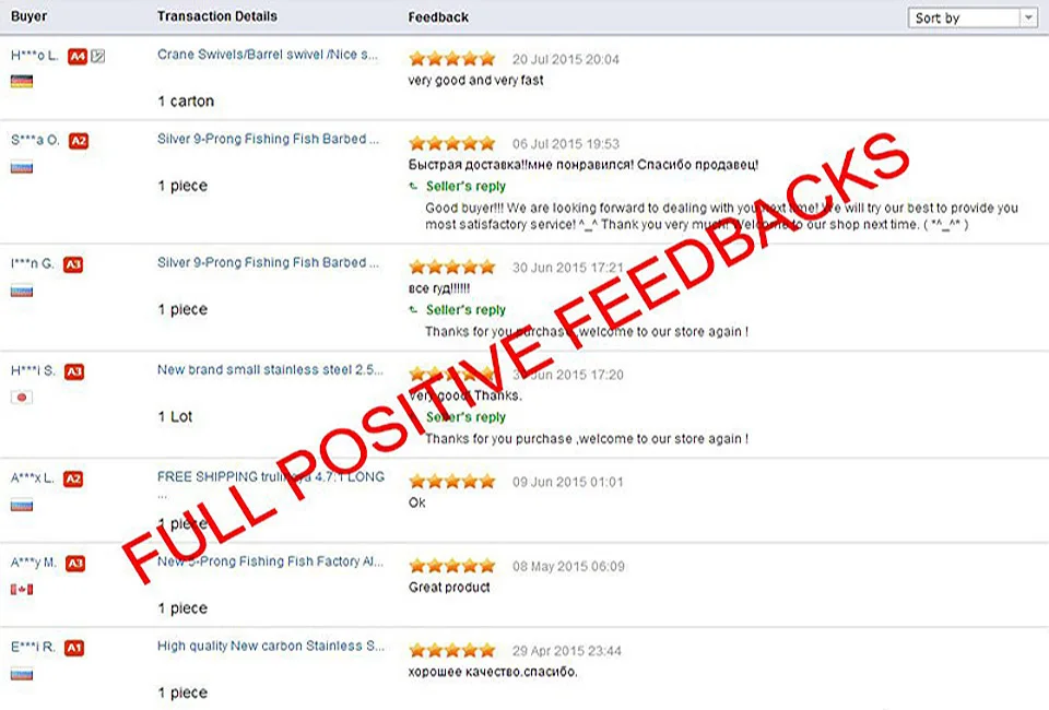buyer feedback description