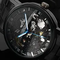WINNER Men Fashion Auto Mechanical Watch Leather Strap Sub Dial Date Display Tachometer Top Brand Luxury Wrist Watch