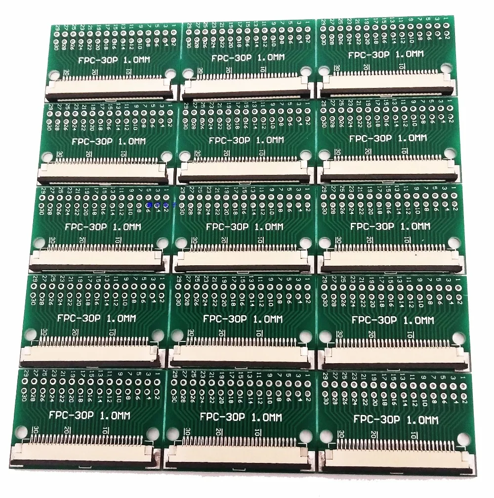 10pc FFC FPC 30PIN transfer board with connector FFC to DIP 2.54 adapter board 1mm 0.5mm pitch pcb double sided