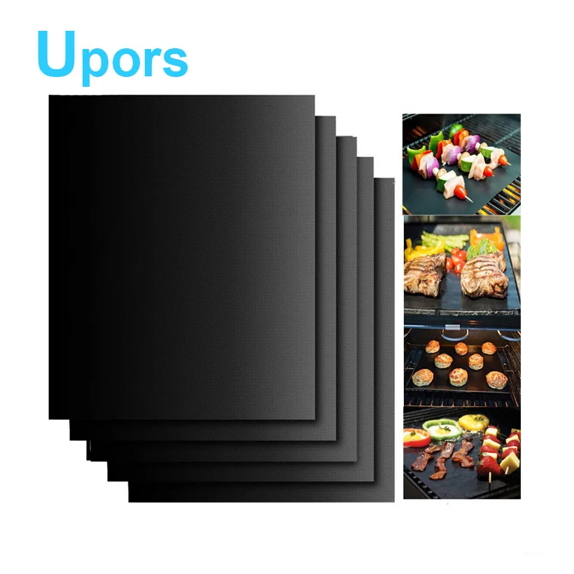 

5pcs/lot Teflon Fiber Reusable Non Stick BBQ Grill Roast Mat Sheet Portable Easy Clean OutDoor Picnic Cooking Barbecue Tool