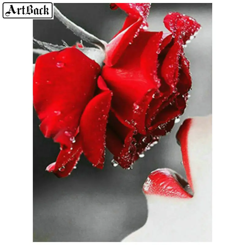 

Red Rose Diamond Painting Flower Pattern 5D Full Square / Round Drill 3d Mosaic Diamond Embroidery Home Decor