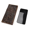 Fashion Genuine Leather Long Wallet 3D Dragon Embossed Purse Cowskin Leather Men Purse Card Wallet Bifold Phone Wallets Cowskin 3