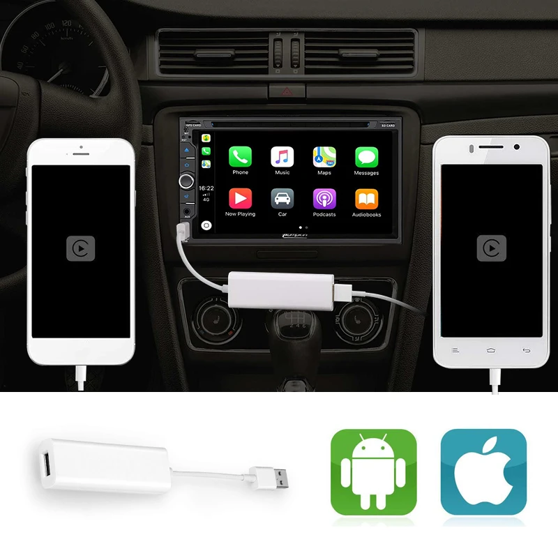 

Plug and Play USB Carplay Dongle for Android System Gps navigation Support Andriod or Apple Phone With Mirror Link Siri Function