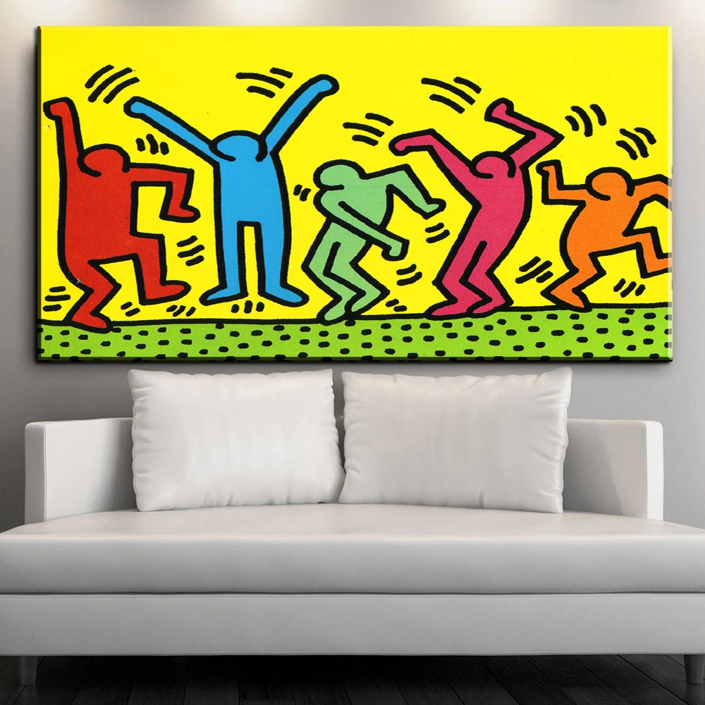 

xdr459 Keith HARING SCHOOL Original Pop ART -17 GICLEE poster print on canvas