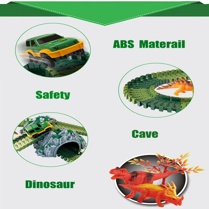 275 шт. динозавр своими руками в собранном виде волшебного пути Электрический след динозавра детские развивающие игрушки заклинание вставить трек игрушки для детей