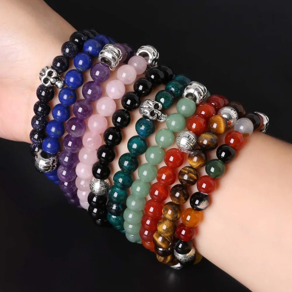 New-Arrival-DIY-Round-Natural-Stone-Beads-Jewelry-Kit-for-Bracelet-Making-Including-Buddha-Skull-beads (1)