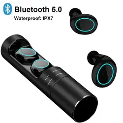 2019 Мини IPX7 Водонепроницаемый Беспроводной стерео Bluetooth 5,0 сенсорный спортивные наушники с зарядкой коробка для наушников