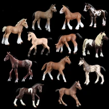 시뮬레이션 된 동물 말 모델 솔리드 에뮬레이션 액션 그림 학습 교육 어린이 장난감 소년 어린이 purebred black horse(China)