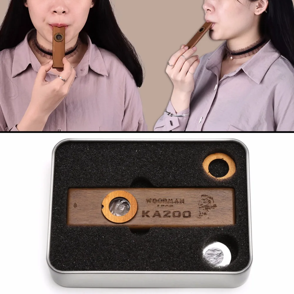 

Musical Instrument Harmonica Wooden with Metal Padded Box Kids Party Gift