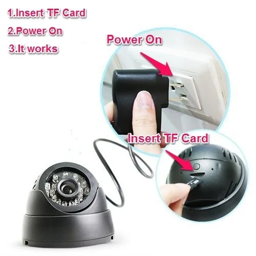 

8GB Card+No need Layout Cables USB Night Vision Home Security DVR Dome Camera Loop Recording