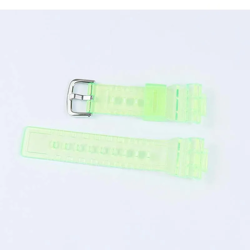 Light green Натуральная смола ремень аксессуары для Casio baby-g серии прозрачный ремешок BA-111 110 112 120 водонепроницаемый чехол ремешок серии - Цвет ремешка: Light green