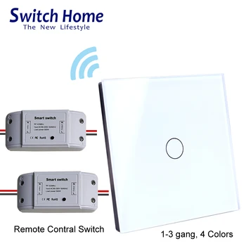 

RF remote control light Switch, EU Glass Wireless wall touch Switch, DC power supply receiver, transmitter controller switch