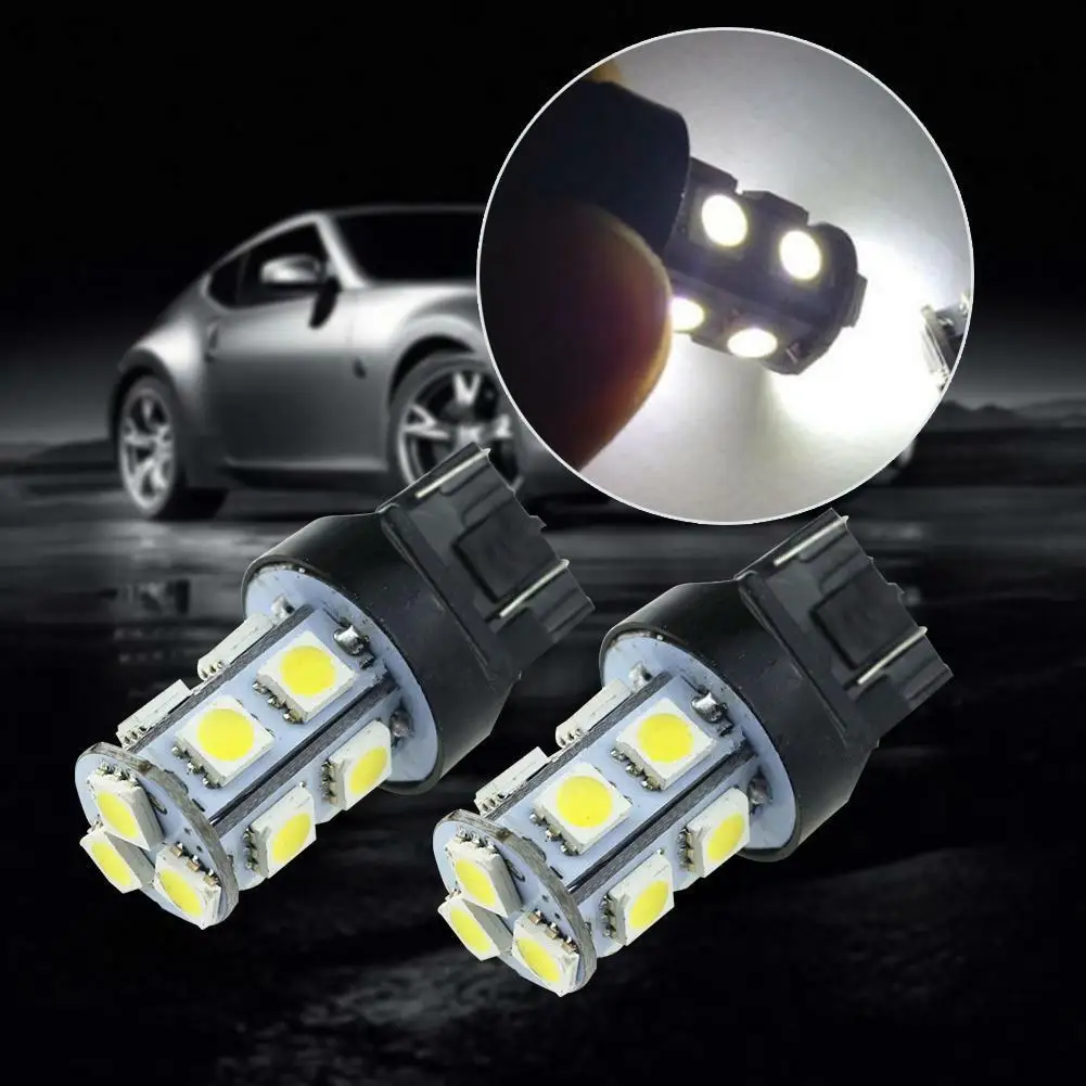 Freio de Estacionamento Fonte de Luz 13 5 w 7443 Smd 5050 Led Pure White Car Auto Lâmpada Reversa Dc12v 50 * T20 W21 - 2 7443 SMD 5050 LED Pure White Car