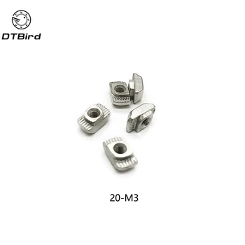 

50PCS M3/M4/M5*10*6 20 Series Slot T-nut Hammer Head Block Nuts for 2020 Serie Aluminum Profile Extrusion DIY Connectors Slot
