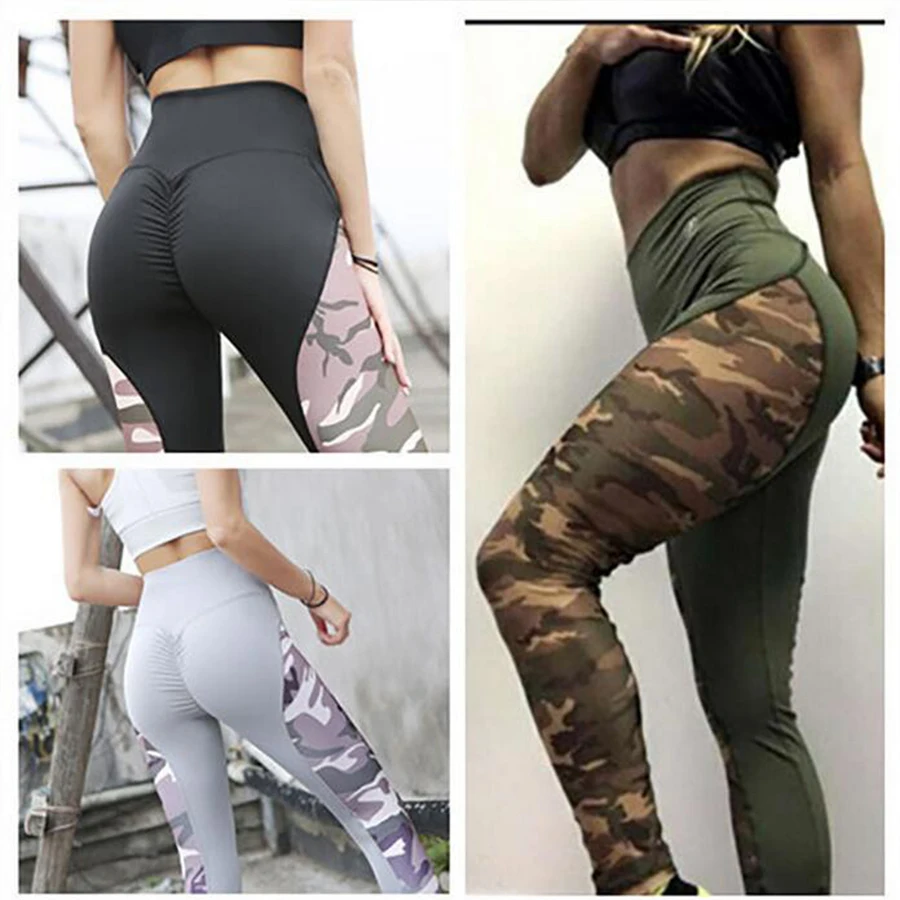 

Plus Size Camouflage Stitching Legging New Women High Waisted Yoga leggings Sports Tight Slim Pants Fitness Legging Gym Pants