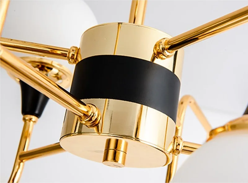 LOFT Modern Gold Lustre chandeliers 12Heads LED Bulb Lamp Art Spider Ceiling luminaire Fixture10