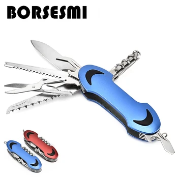 

Hight quality Stainless Steel multi function knife 11 in 1 folding survival knives portable camping multi knife set