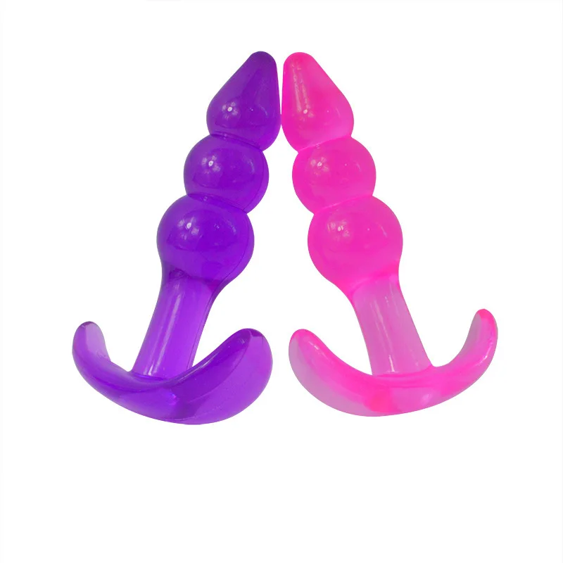 TPR Анальная пробка товары для взрослых секс розовый и фиолетовый прозрачный