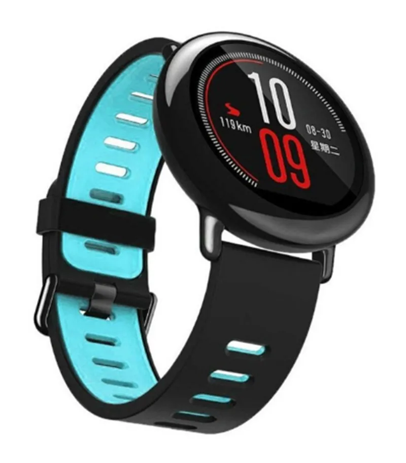 4в1 ремешок для оригинальных часов Xiaomi Huami Amazfit pace силиконовый ремешок для умных часов+ USB кабель для зарядки док-станция+ стеклянная защита для экрана