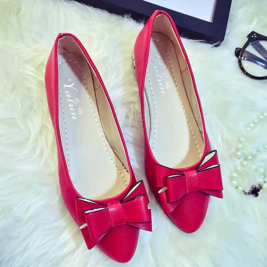 

Women Flat Bow Pointed Toe Fashion Spring Summer Slip On Loafers Boat Shoes 2018 New Arrival Lazy Shoes Comfortable Ballet Flats