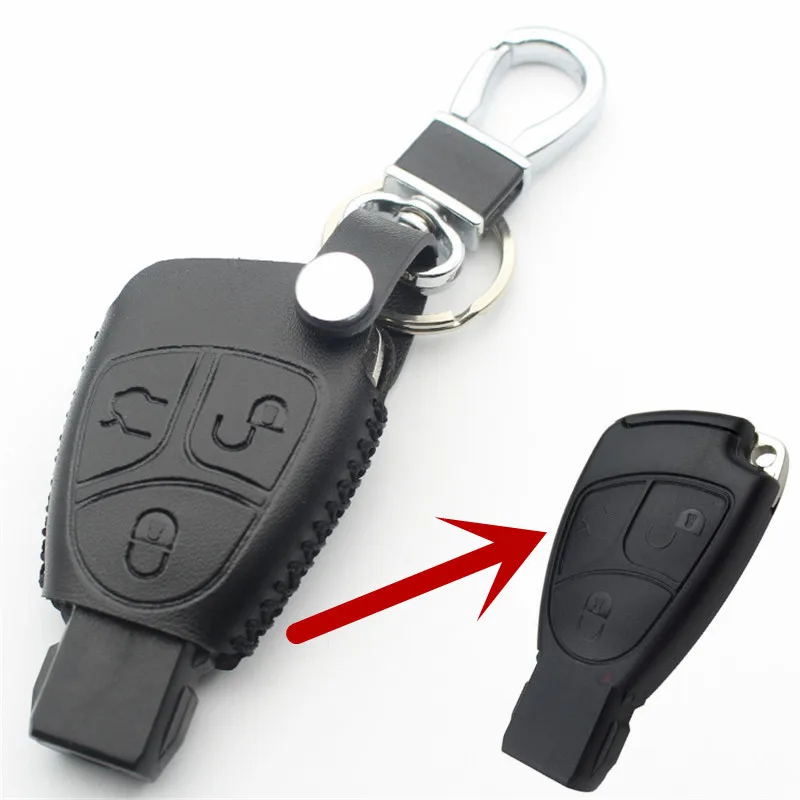Чехол FLYBETTER для смарт ключа Benz E280/W220/S320/S350 чехол из натуральной кожи с 3 кнопками и