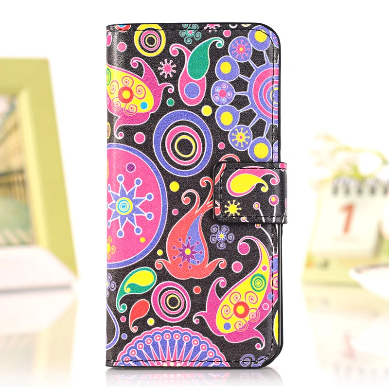 Для apple iphone 8 7 6 6 S Plus X XS MAX XR 5s SE 5 pu кожаный чехол для телефона с бабочками Fly Flower Painted flip Wallet слоты для карт - Цвет: jelly fish