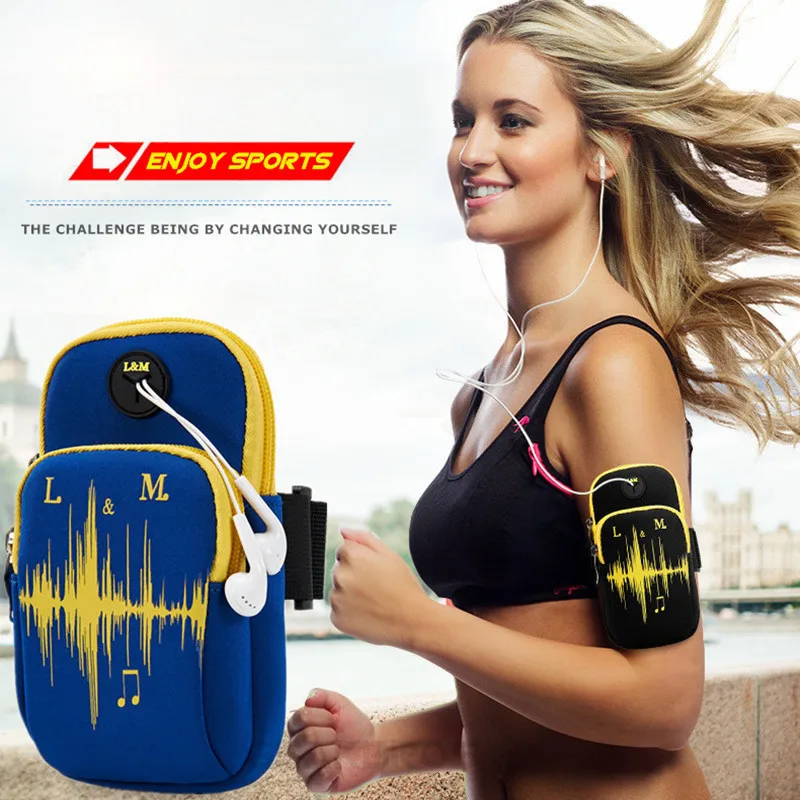 

Waterproof Unisex Running Bag Phone Case Cover Sport Armband Wrist Bag Cycling Hiking Fitness Wristlet Pouch Jogging Run Bag
