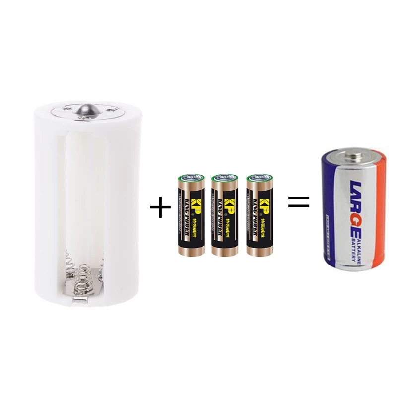 

4Pcs Battery Holder Converter 3 AA To D Size Battery Switcher Adapter Case