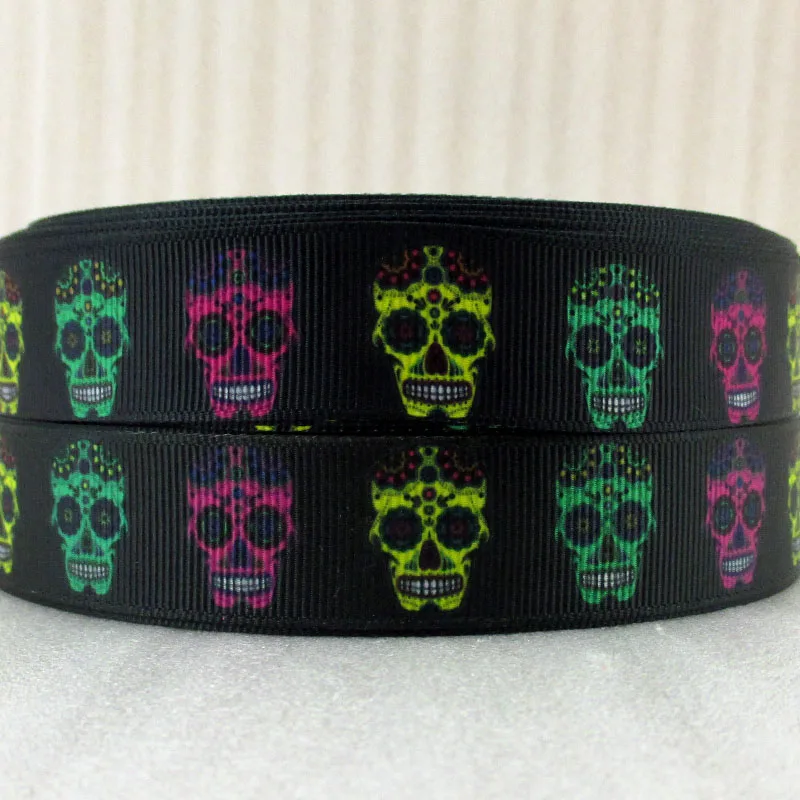 

(5yds per roll) 7/8"(22mm) halloween high quality printed polyester ribbon 10 yards,DIY handmade materials,wedding gift,10Yc1073