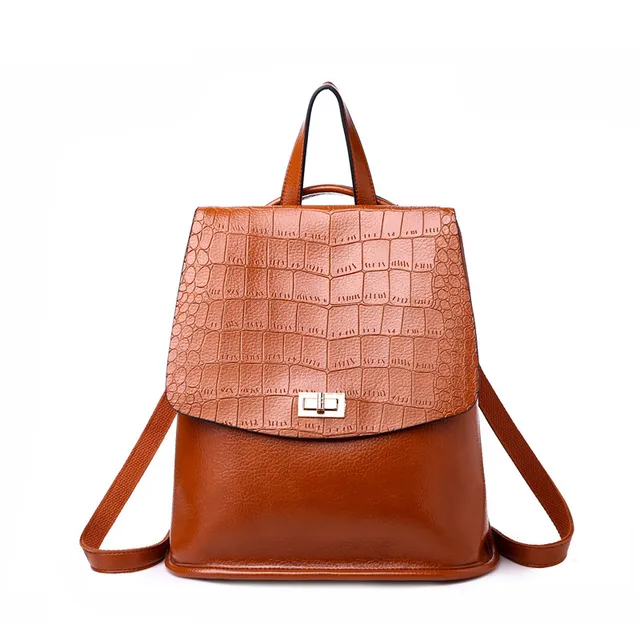 Herald Fashion Women Backpack High Quality Leather Shoulder Bag Girl's