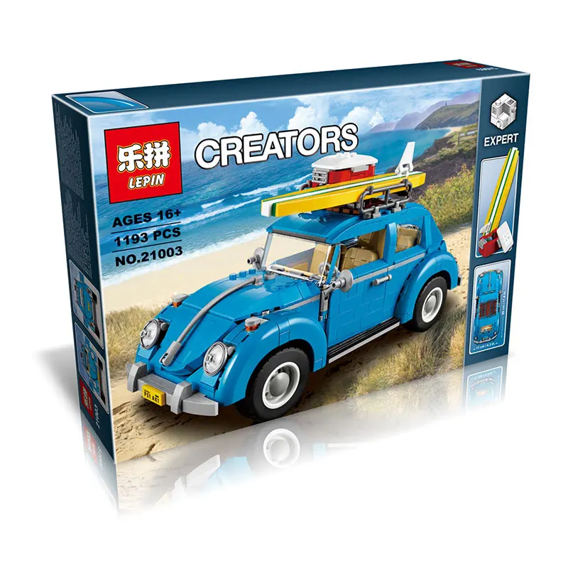 2016 New font b LEPIN b font 21003 1193Pcs Creator Volkswagen beetle Model Building Kits Minifigure