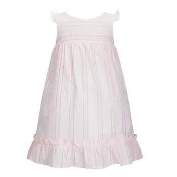 

Cindy&Nancy New Summer Girls Cute Pink Hollow-out High-waist O-neck FlareSleeve Bow 1-6yrs Cotton Woven Princess Casual Dresses