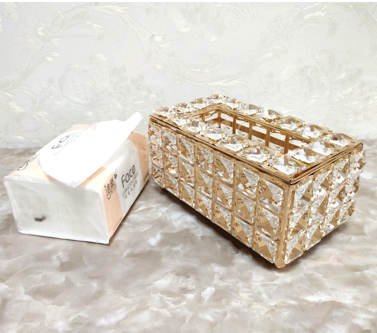 Европейский стиль металлическая Хрустальная коробка для салфеток Салфетка держатель для салфеток кухня гостиная столовая декоративная коробка-держатель для салфеток