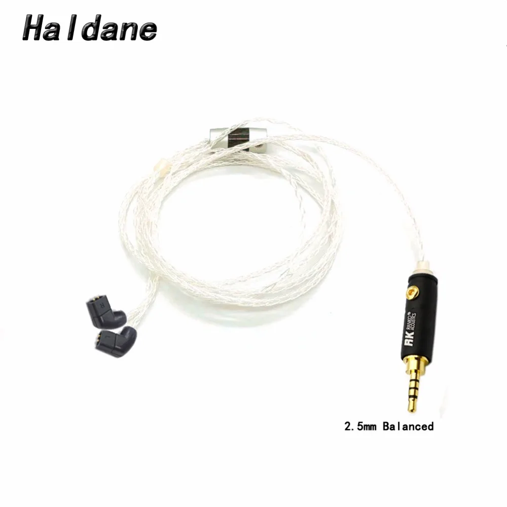 Free Shipping Haldane Custom Made 2.5/3.5/4.4mm Balanced 7N Silver Plated Cable 8Core Detach For QDC Earphone | Электроника