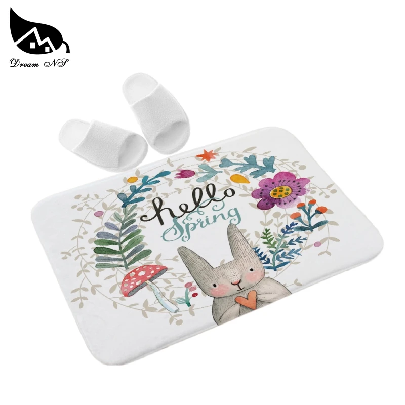 

Dream NS 40X60CM digital printing flannel floor Mat speed cartoon cat cute hello rabbit anti-slip mat