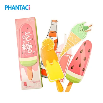 

30 pcs/box Creative Dessert & Drink Bookmarks Thick Paper Page Markers Stationery Bookmark Book Holder Message Card Tab for Book
