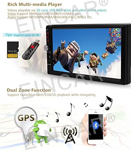 Clearance Android 6.0 Car Stereo 2 Din GPS Navigation NO-DVD CD Player Bluetooth Stereo WiFi Radio SD usb automotive Dual CAM-INMicrophone 2