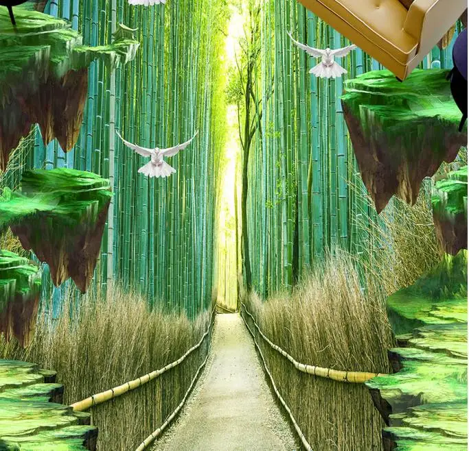 3d flooring tiles photo murals waterproof wallpaper Custom 3d flooring bamboo forest self-adhesive floor wallpaper 3d flooring tiles photo murals waterproof wallpaper Custom 3d flooring bamboo forest self-adhesive floor wallpaper