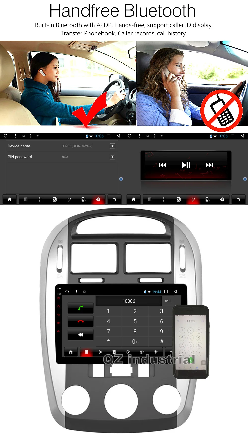 Discount QZ industrial HD 9" 8 Core Android 8.1 T8 car dvd player For KIA Cerato 2004-2008 With GPS 3G 4G WIFI Radio BT SWC RDS Navi Map 8