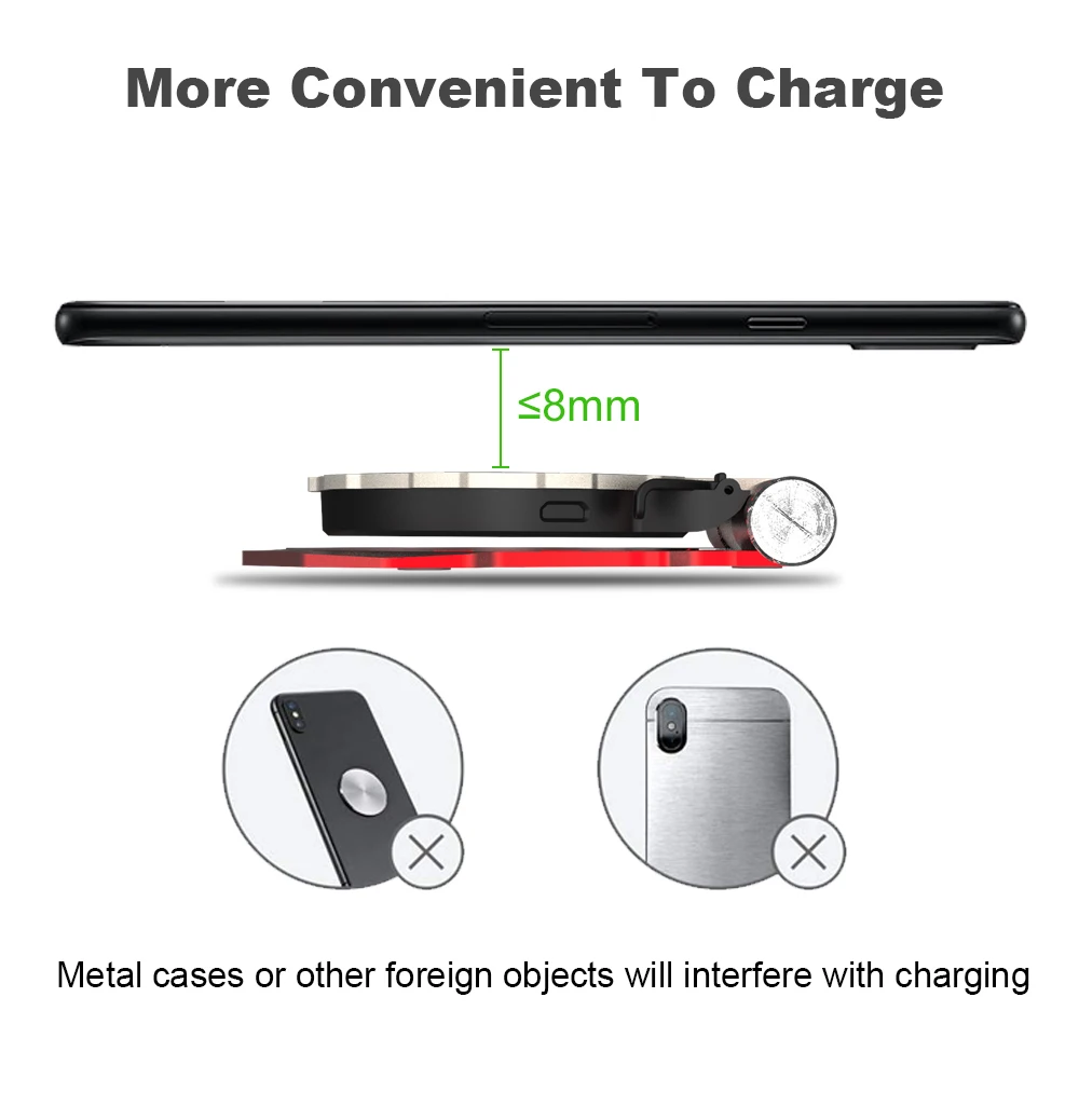 Ascromy Foldable Wireless Charger Stand holder phone Rotatable Wireless Charging Pad For Xiaomi mi 9 mix 2s mi9 Huawei P30 pro (4)