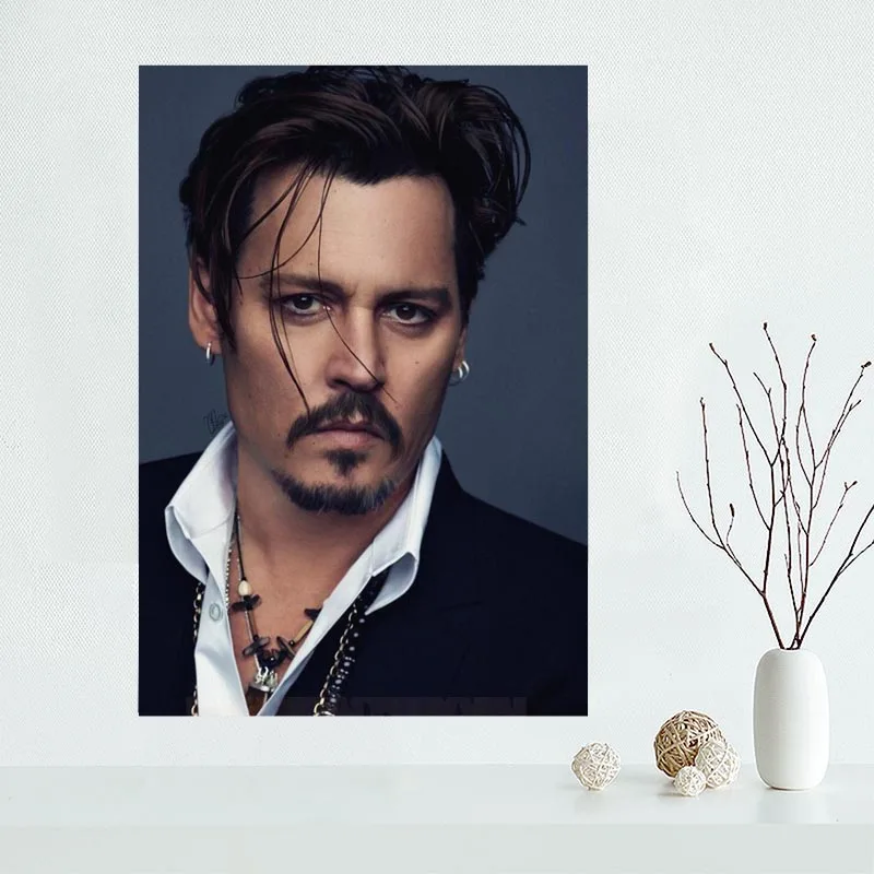 New Products Johnny Depp Wall Art Picture Printed on Silk Canvas