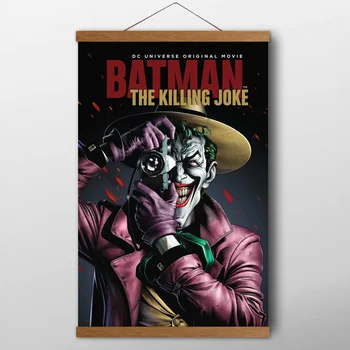 

Solid Wood Scrolls Painting Batman The Killing Joke Comic Poster The Joker Wall Art Canvas Silk Prints For Living Room Decor