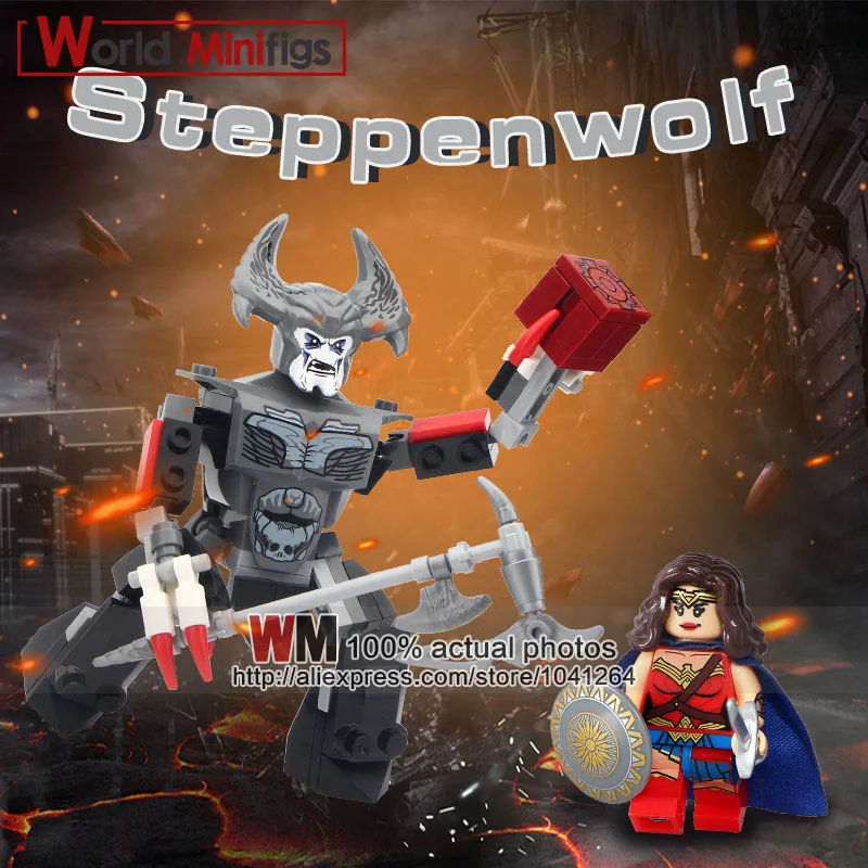 

Single Sale DC Super Heroes Steppenwolf With Electro-Axe Woderwoman War Ares Batman Model Building Blocks Children Gifts Toys