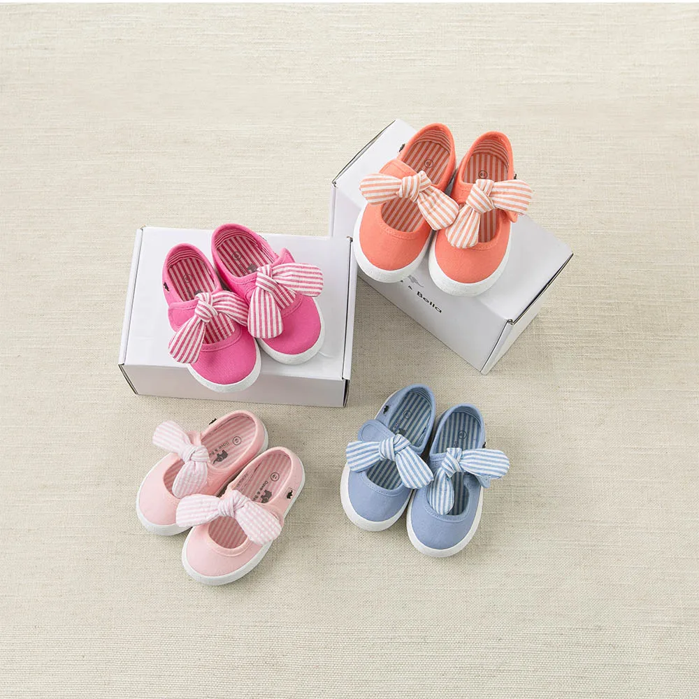 DB4719  Dave & Bella baby spring  new striped canvas shoes blue pink rose casual shoes  4 colors