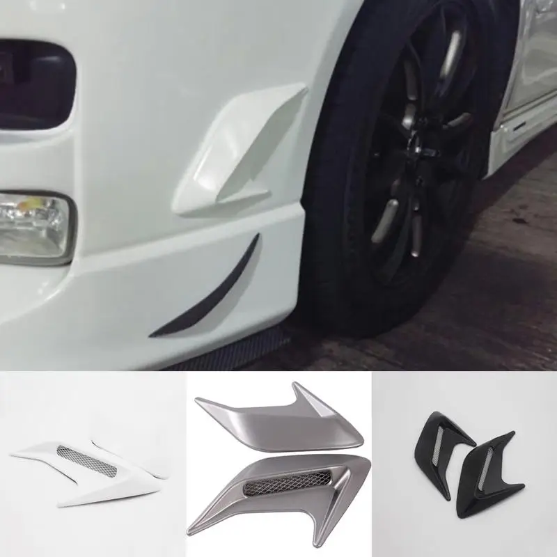 2 шт. DIY Авто Декоративные боковые вентиляционные воздушные потоки крыло впускные наклейки серебро