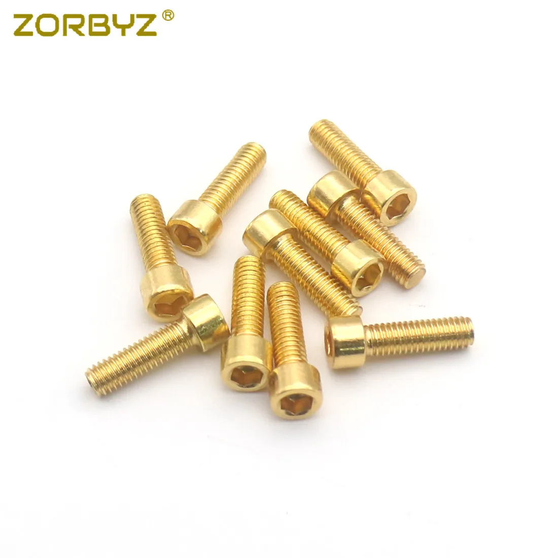 ZORBYZ M6 x 20 мм из нержавеющей стали с шестигранной головкой Винты со шляпкой, высокое качество, прочность, устойчивость к коррозии, винт для мотоцикла - Название цвета: Gold 10pcs