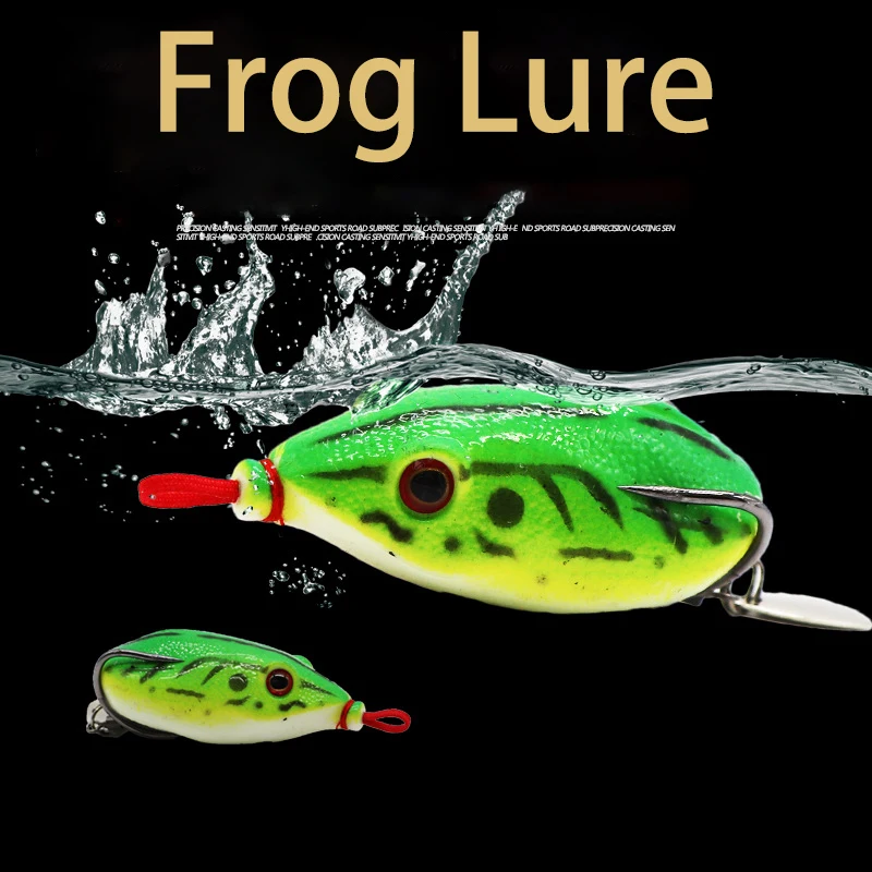 Fishing Lures 14g Simulation Torpedo Frog Lure Sequin Bait Black Fish